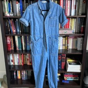 Alex Mill Size Medium Denim Short Sleeved Jumpsuit
